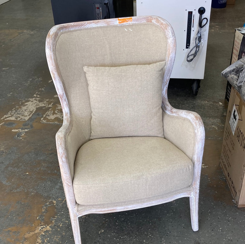 Crenshaw Beige Fabric Wing Chair