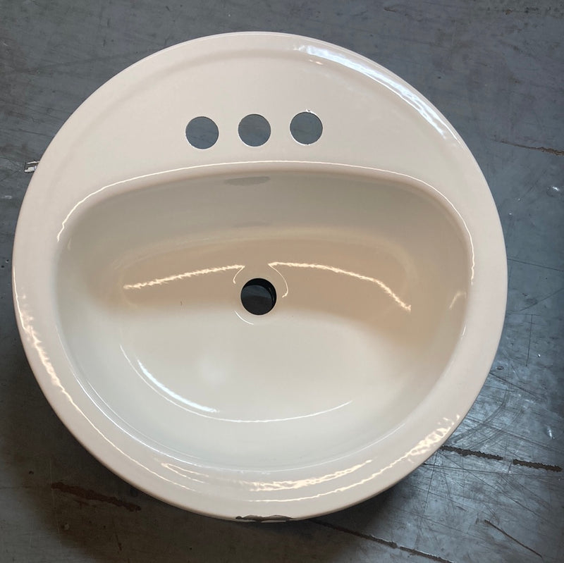 Laurel Round Drop-In Bathroom Sink in White