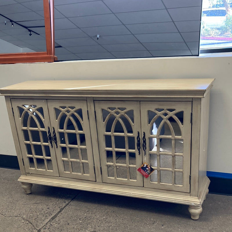 Baskill French Cream 60 in. Credenza with Four Doors