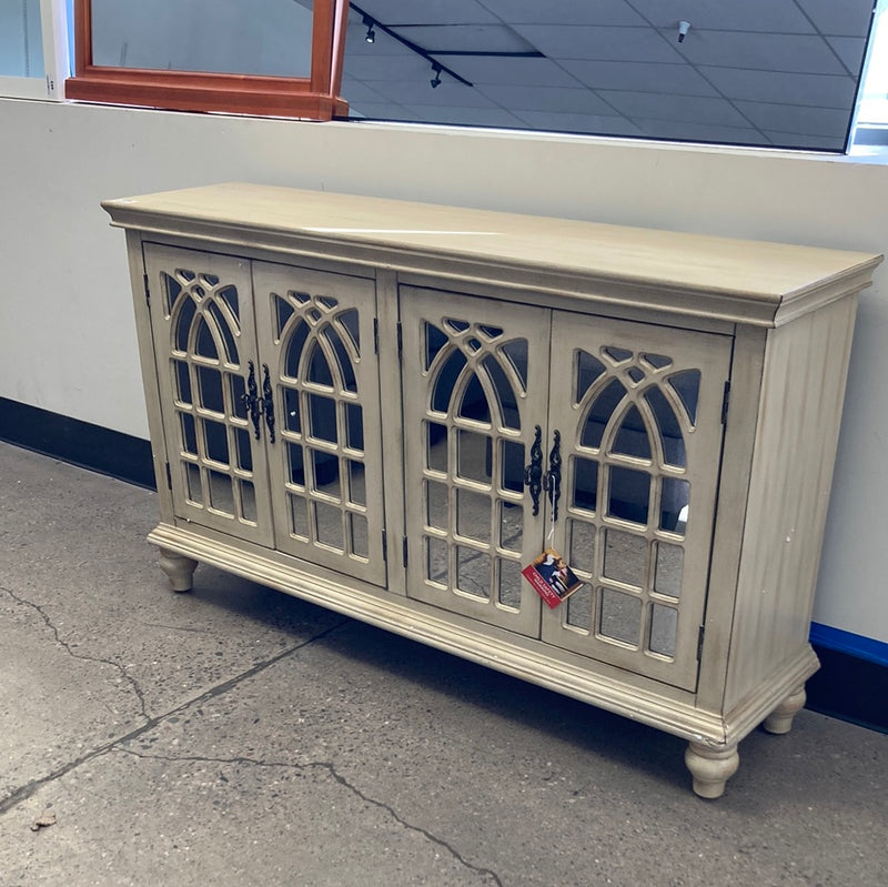 Baskill French Cream 60 in. Credenza with Four Doors