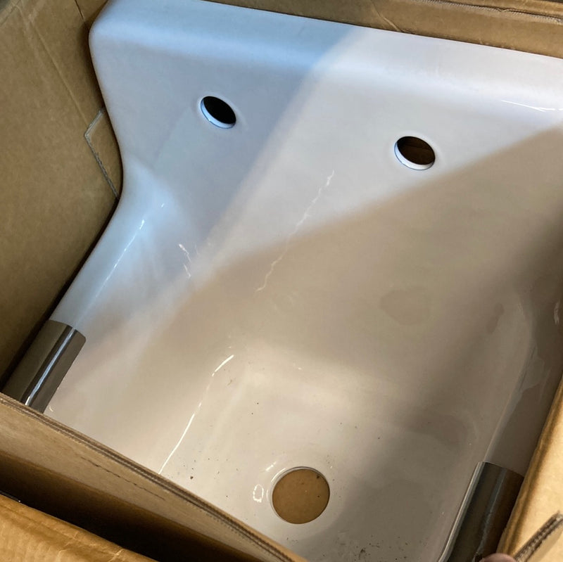 Lakewell Wall-Mount Bathroom Sink in White