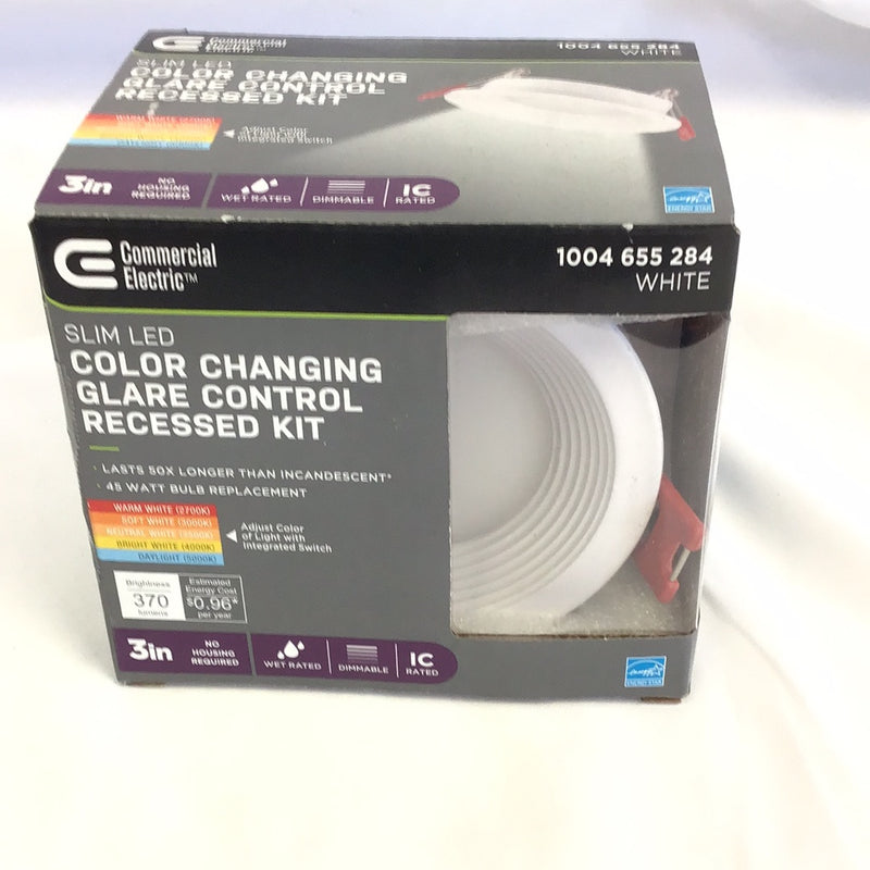 Slim Baffle 3 in. Color Selectable New Construction and Remodel Canless Integrated LED Recessed Kit